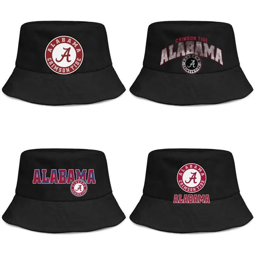 Alabama Crimson Tide para homens e mulheres Buckethat Styles Plain Bucket Baseballcap Football Logo Coconut Tree Core Smoke Mesh White 200z