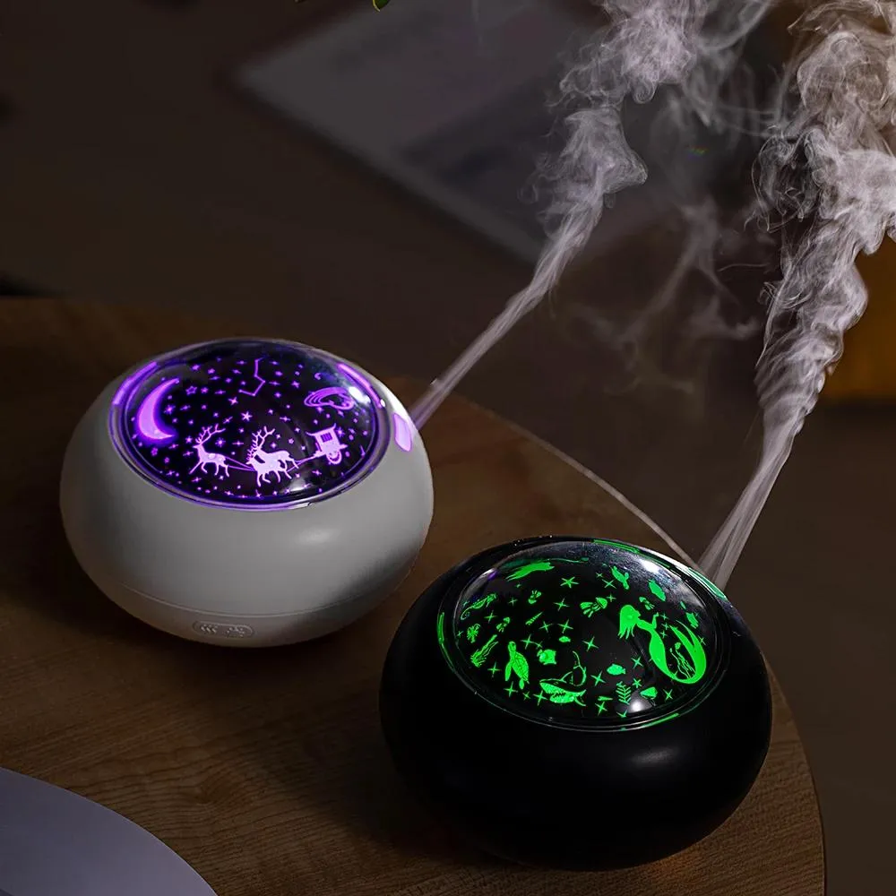 Apparater 220 ml Portable Electric Home Luftfuktare Aromolja Diffusor USB Cool Mist Sprayer With Colorful Night Light Mini