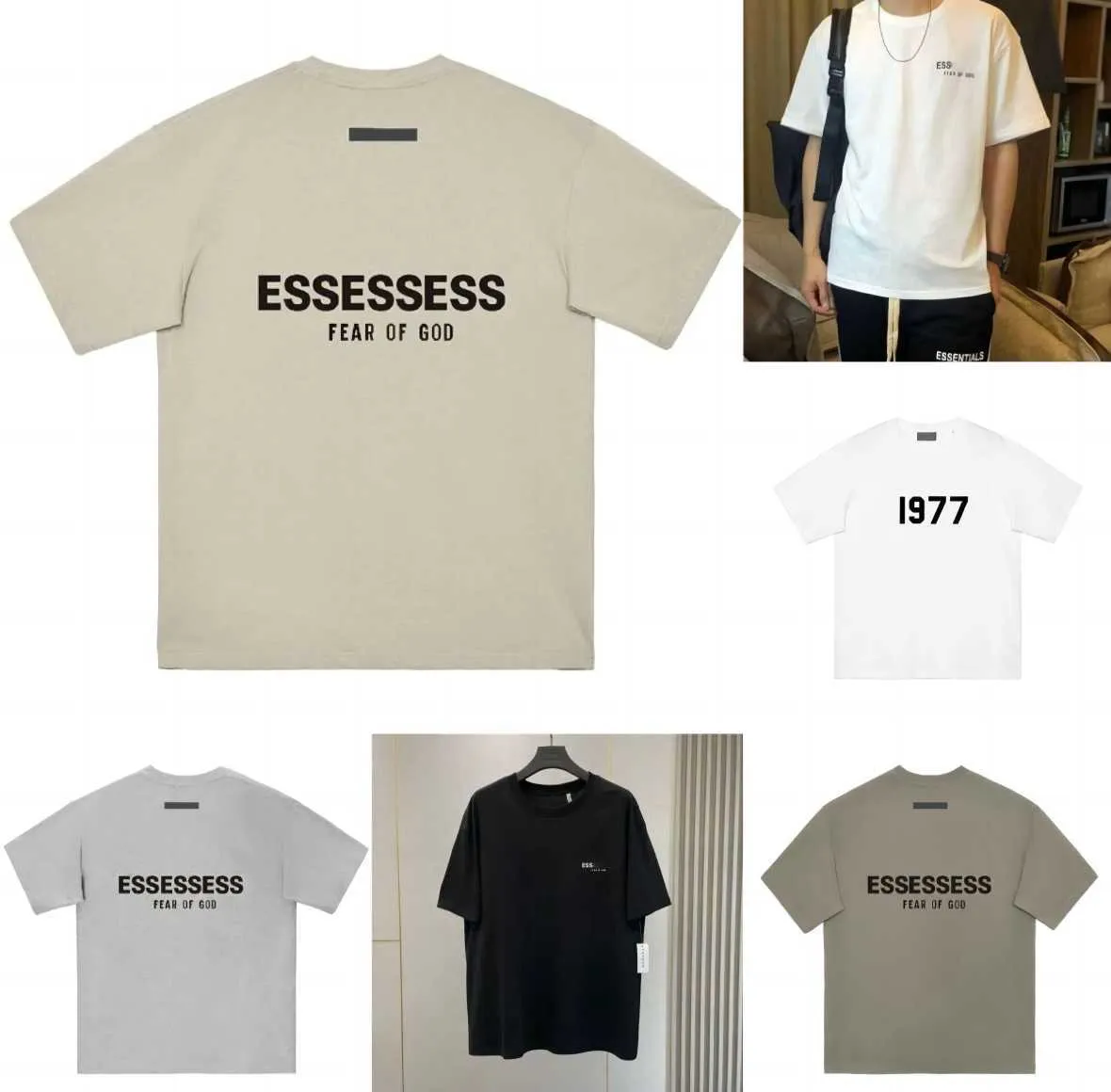 Herr t-shirts designer skjortor essent t shirt street casual essentail tshirt löst män kvinnor sommar lyx shorts essen tshirts brösttryck modet t-shirt 9 kp