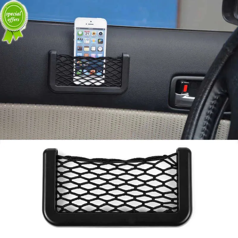 Nouvelle voiture accessoire organisateur sac de rangement Auto pâte Net poche support pour téléphone suspendu sac en maille pour portefeuille clés organisateur Auto intérieur