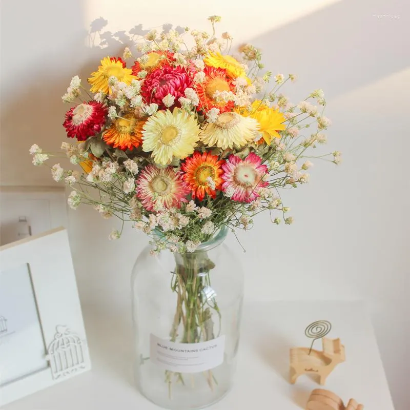 Fleurs décoratives naturel Gypsophile séché marguerite Bouquet de fleurs pour la maison salon décoration mariage faux bébé souffle