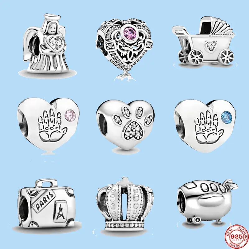 925 Sterling Silber Charms für Pandora-Schmuckperlen Baby Junge Mädchen Handabdruck Baby Bead