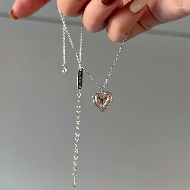 Цепи 925 Стерлинговое серебро нерегулярные ожерелья сердца для женщин мода роскошные ювелирные изделия