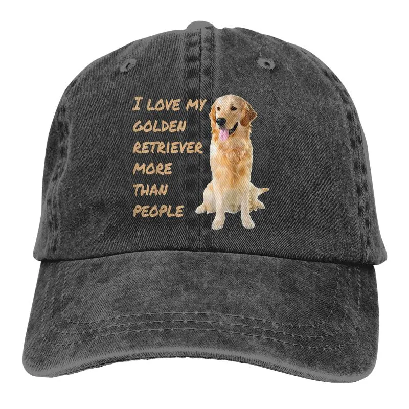 Bérets I Love My Golden Retriever Plus Casquette de Baseball Chapeau de Cowboy Peaked Bebop Chapeaux Hommes Et Femmes