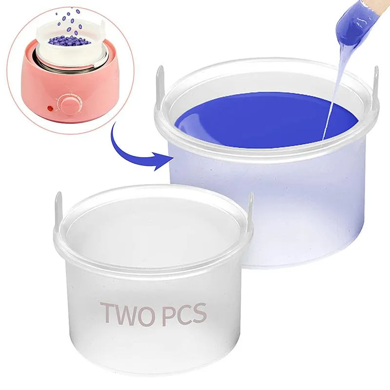 Heaters 2pcs Silicone Wax Pot Wax Melting Inner Pot Replacement Nonstick Silicone Hair Removal Wax Bowl for 500ml Wax Warmer Hine