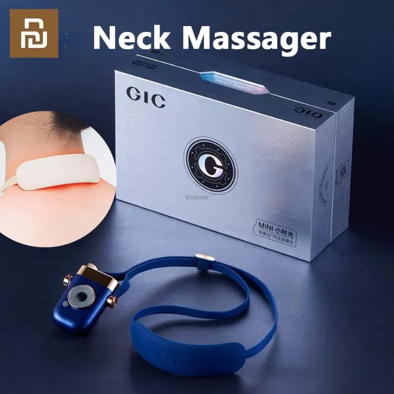Masseur Youpin Gic Portable Neck Massager Tens + EMS Double Pulse Cervical Hot Compress Massageur Bluetooth Applet Control pour téléphone