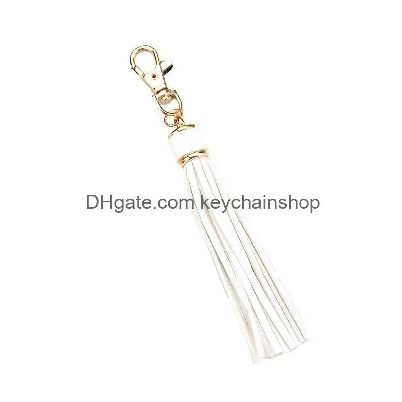 Keychains Lanyards 5 Colors Tassel Keychain Festive Women Personalized Charm Pendant Mental Key Ring Valentines Day Gift Bk Lanyar Dhku7