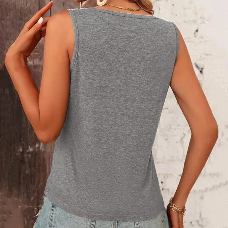 Blusas de mujer Beautiful Lady Vest O Neck Mujeres Tank Top Casual Patchwork Daily Wear