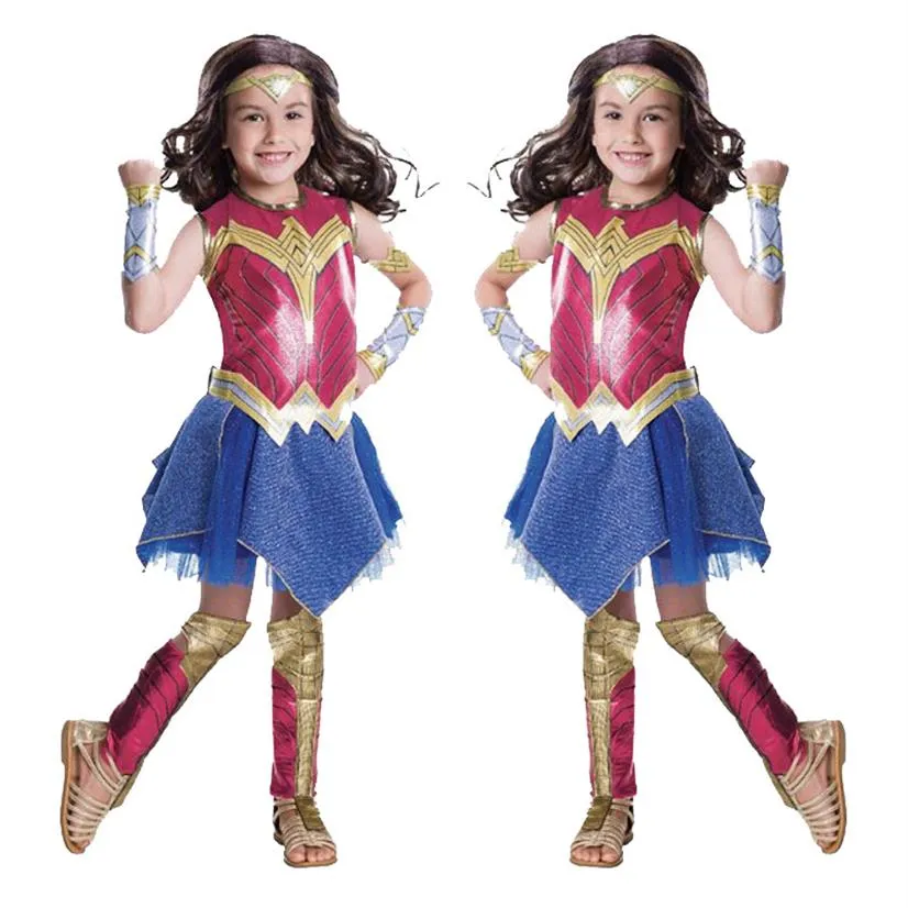 Children performance costumes Deluxe Child Dawn Of Justice Wonder Woman Costume Halloween costumes280H