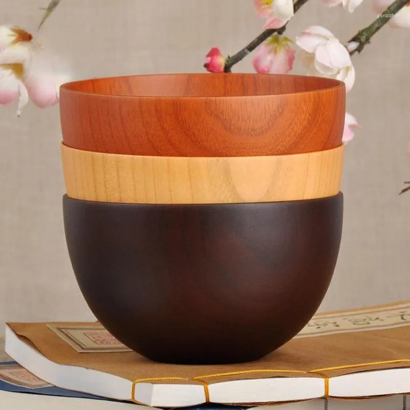 Servis uppsättningar japanska kreativa massivt trä bordsartiklar skål sur jujube trä färskt nudel