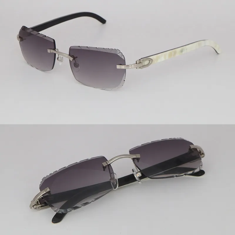 Model Designer Square Bezprawne okulary przeciwsłoneczne dla kobiety oryginalne czarne mieszanki białe bawoły okulary przeciwsłoneczne luksusowe męskie i żeńskie diamentowe czarno -białe okulary przeciwsłoneczne