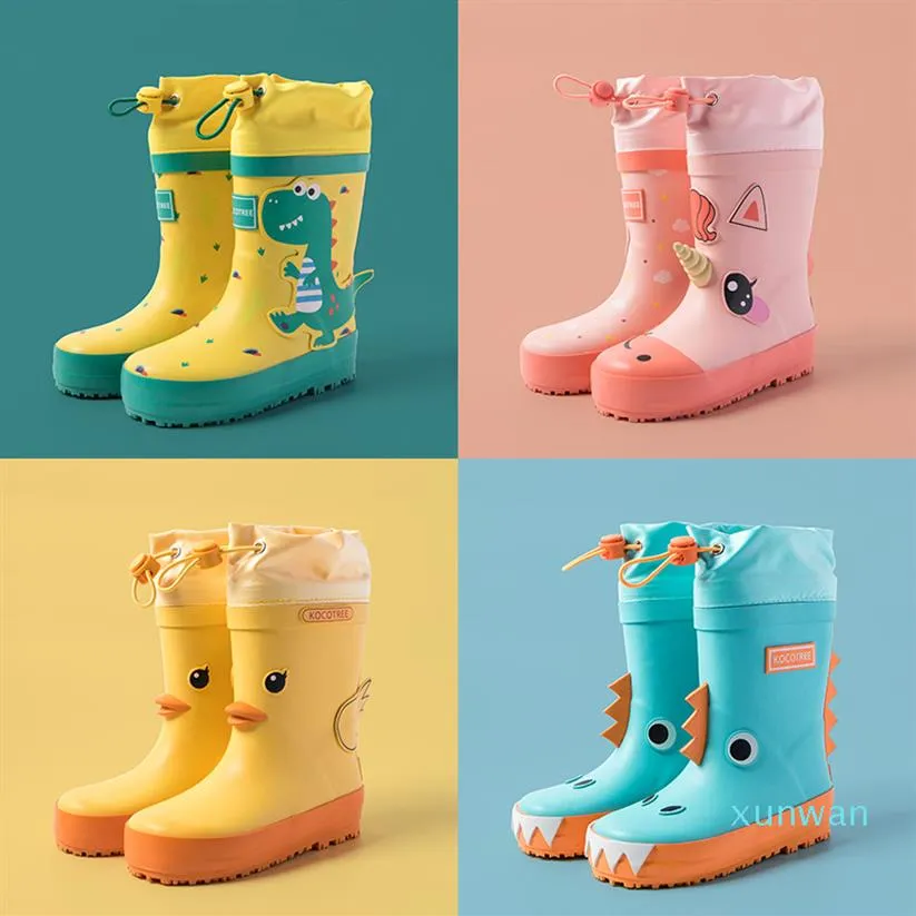 Einhorn Kinder Regen Stiefel Junge Mädchen Wasserdichte Schuhe Cartoon Gedruckt Mode Kinder Gummi Stiefel Mit Wade Wasserdichte Cover331i