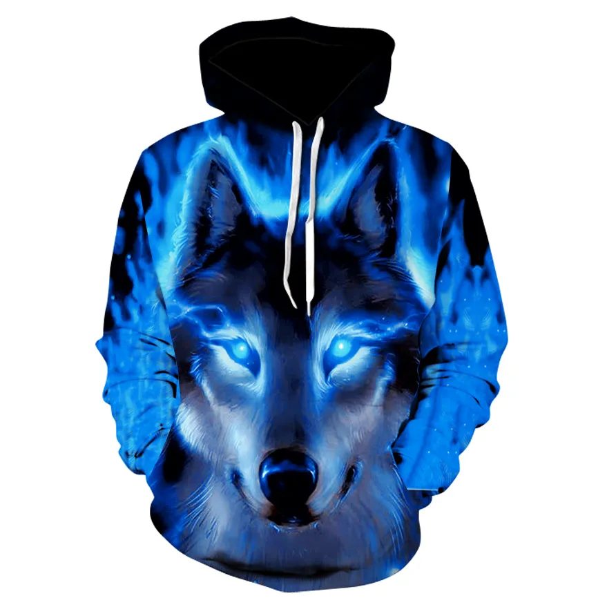 Digital wolf hoodie top
