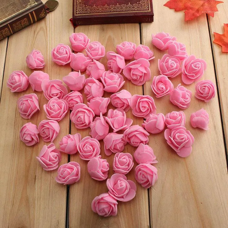 Fleurs décoratives 50 pièces/sac artificielle Rose Mini PE mousse tête de fleur à la main bricolage mariage décoration de la maison fête de fête fournitures1