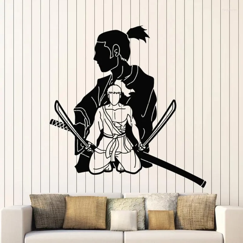 Wall Stickers Decal Samurai Oriental Martial Arts Japanese Warrior Sword MuralWallWall