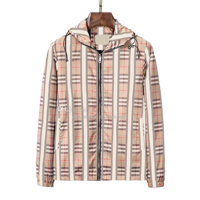 Multi estilo clássico xadrez mens jaqueta com capuz designer jaqueta masculina moda casual blusão primavera verão casaco tamanho M--XXXL