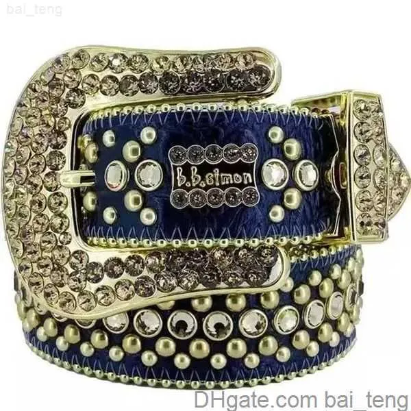 2023 Мужчины Женщины BB Simon Belt Luxury Designer Belt Retro Buckle Rists 20 Color Crystal Diamond 4X