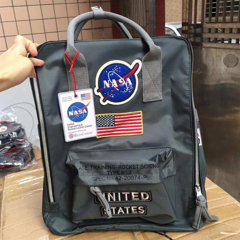 Brand NASA Backpacks 19SS National Flag Backpack Męskie Women Designer Torby Unisex Studenci BAG256G