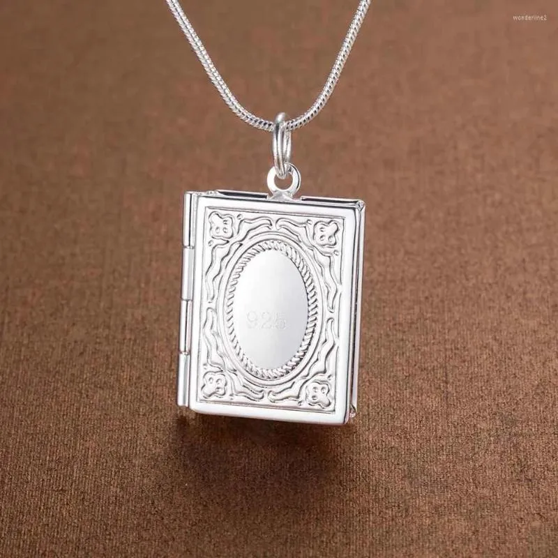 Chains Fashion 925 Stamped Silver Fine Classic Square Pendant Necklace For Women Luxury Christmas Gifts Wedding Party Jewelry