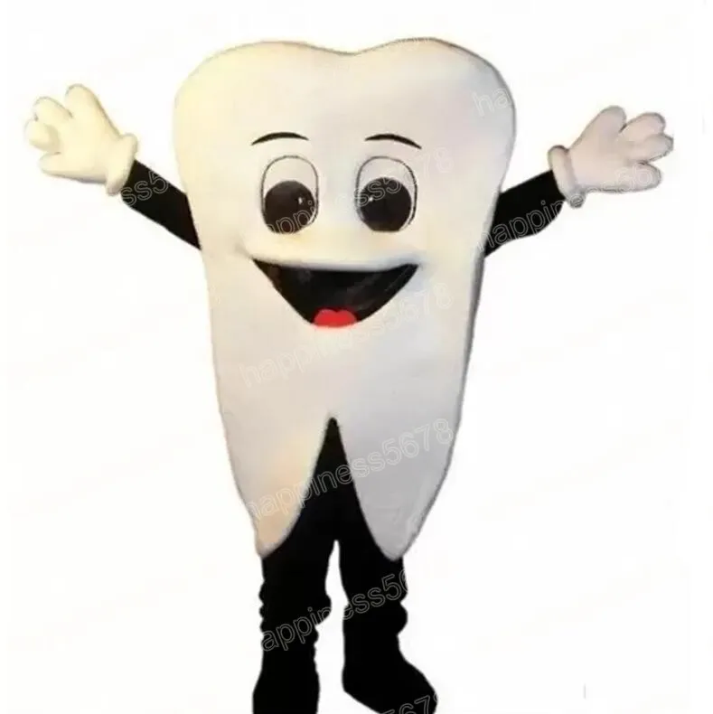 Simulatie Happy Tooth Mascot Costuums Hoogwaardige Cartoon Character Outfit Pak Halloween volwassenen Maat Verjaardagsfeestje Outdoor Festival Jurk