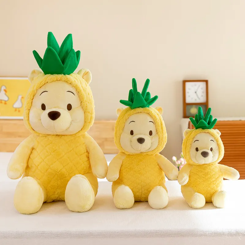 Wholesale anime pineapple bear plush toys and crossbody bag children's games playmate shopping bags