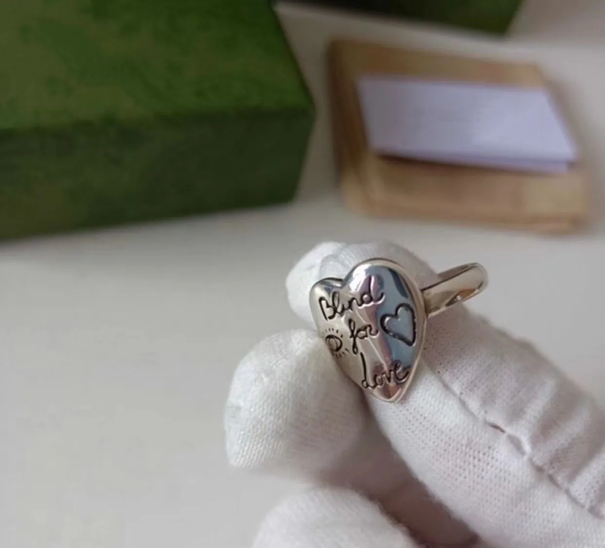 Love Heart Silver Snake Band Ring High End Designer Jewelry For