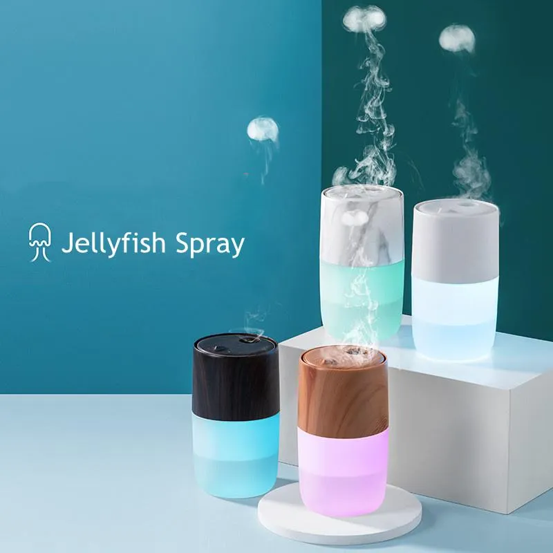 Appliances New Arrival Jellyfish Shape Air Humidifier 360ML Ultrasonic Purifier LED Light Mist Maker Sprayer Aroma Diffuser for Office Home