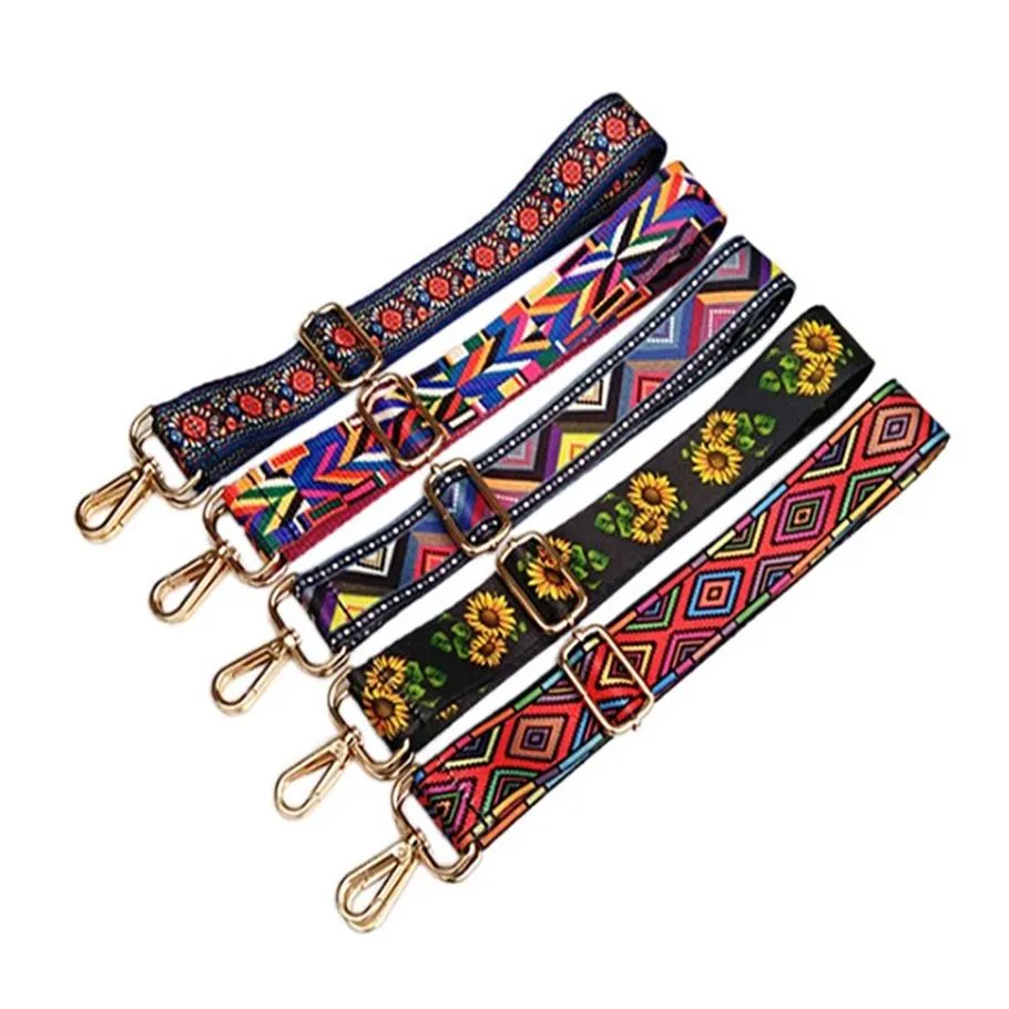 Rainbow Nylon Handbag Belt Strap Strap For Women Adjustable Shoulder Hanger And Decorative Chain