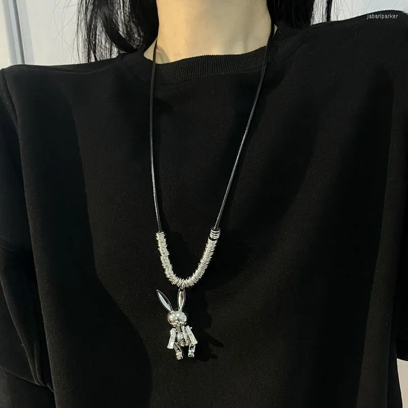 Chains Leather Rope Mechanical Necklace Women's Long Fashion Fragrance Pendant Decorative Sweater Chain Accessories