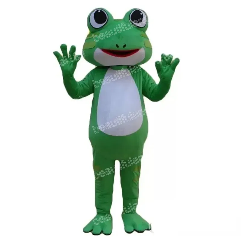 Christmas Green Frog Mascot Costume Cartoon Character Time Terno de Halloween Tamanho da festa de aniversário Festival de carnaval ao ar livre Festival Fencho