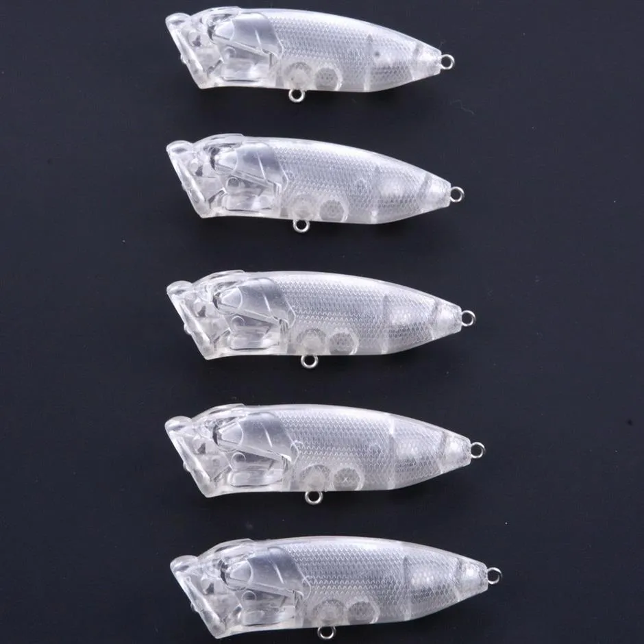 100PCS 7cm 10g Top Water Popper Blank Hard Unpainted Fishing Baits Crankbait Wobblers Lures311c