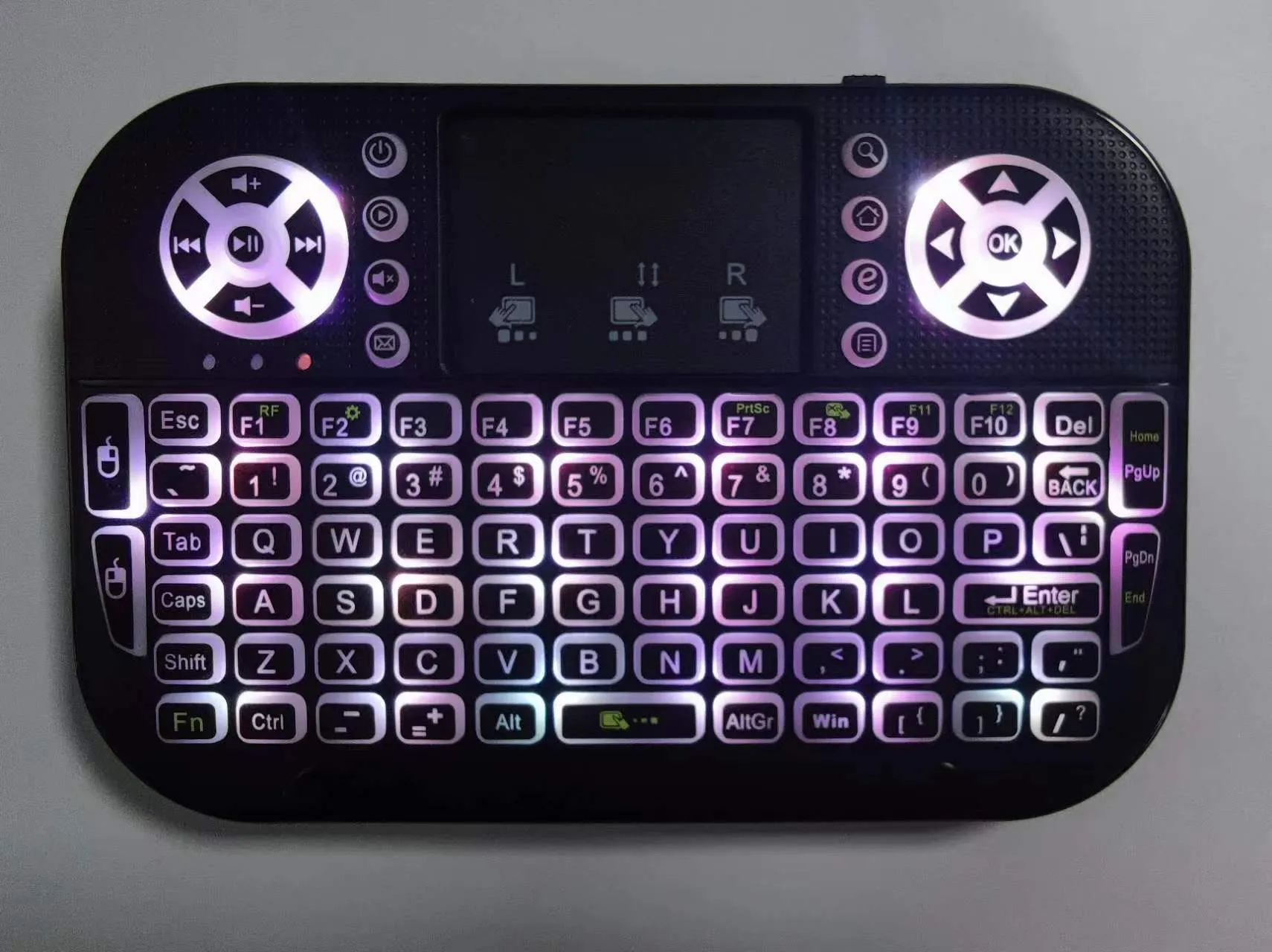 Mini Bluetooth Keyboard With Touchpad: Backlit Air Remote