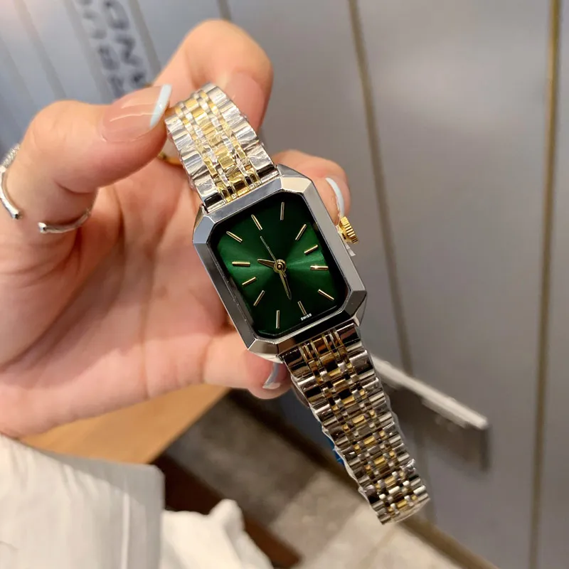 Lüks Bayanlar Saatler En İyi Marka Tasarımcı Dikdörtgen Lady Tüm Paslanmaz Çelik Bant İzleyin 23mm Knowlwatches Yüksek Kaliteli Kadınlar Doğum Günü Noel Sevgililer Günü Hediyesi