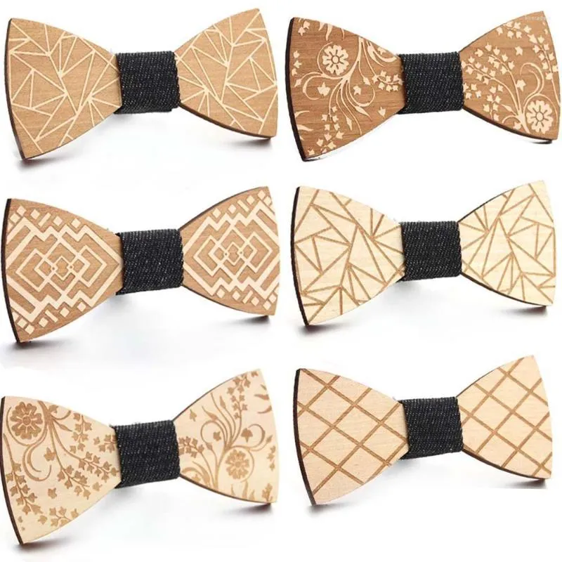 Bow Ties Wholesale Mahoosive Wood Tie Mens Butterfly Cravat Party For Men Wooden Man