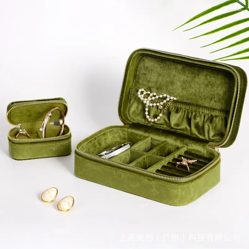 Bolsas de jóias Caixa de velutum de alta qualidade Mulheres fortes anéis de casos de organizações Brincos de colar Display Travel Portabe mini jóia
