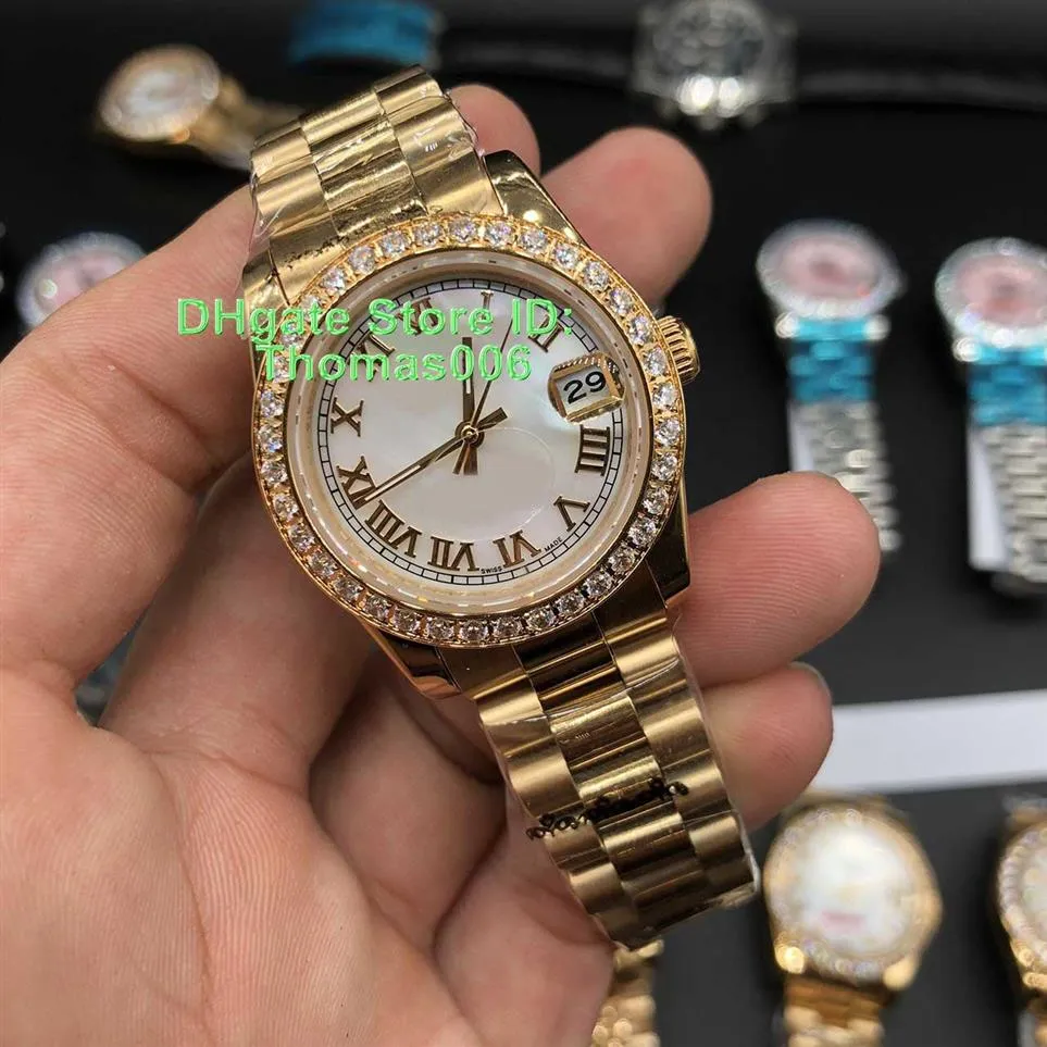 12 couleurs WatchPresident Diamond Bezel femmes montres en acier inoxydable les plus basses femmes dames automatique montre mécanique 32080