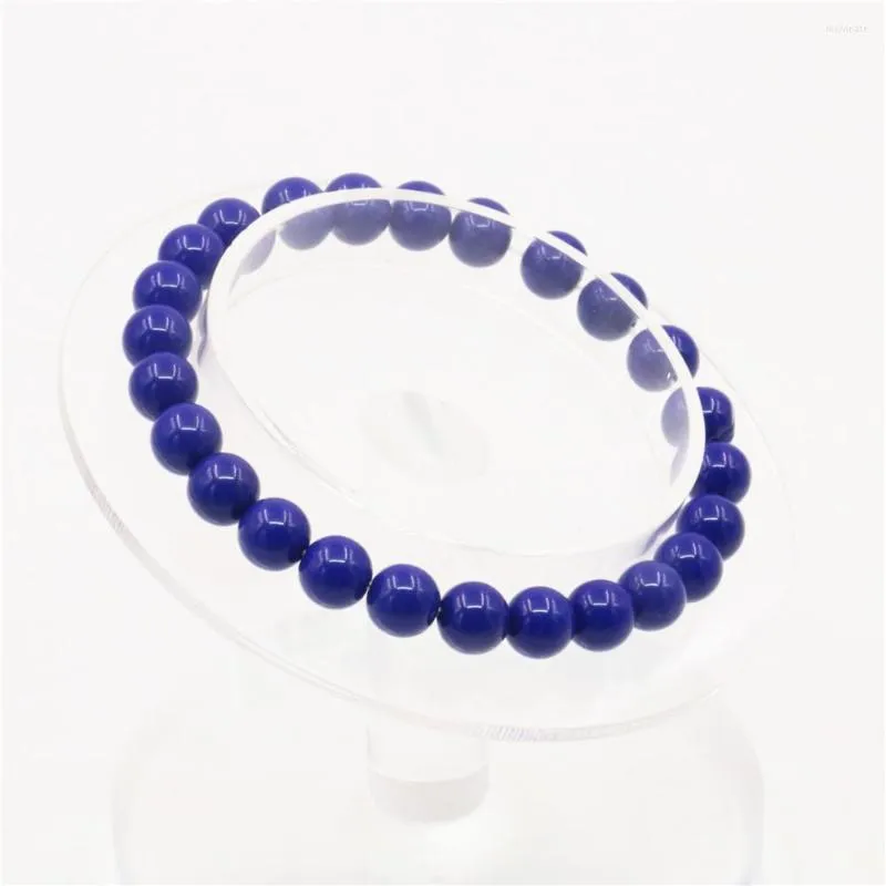 Strand Blu Scuro Resina Artificiale Miele Cera Ambra Imitata Braccialetto di Perline Rotonde 8mm 10mm Accessori Donna 7.5 Pollici Y111