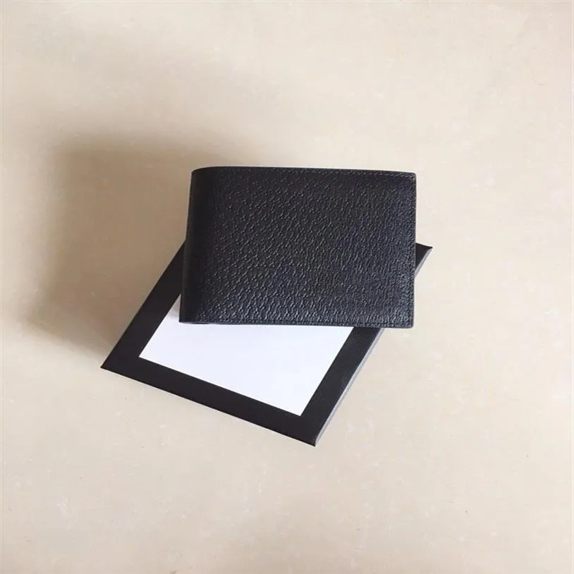 wysokiej jakości czarna, oryginalna skóra z podwójnym literą złoty sprzęt krótki portfel męski z luksusem Projektanci portrerzy Women WA219P