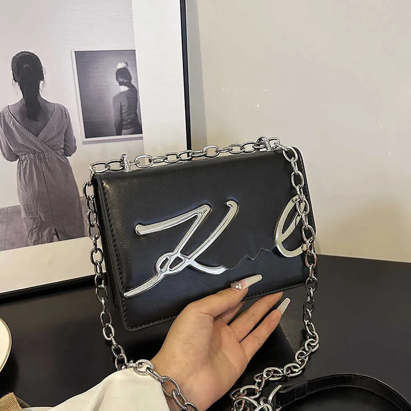 Роскошная цепная сумка для плеча Karl Women Fashion Crossbody Bags Designer Dembag Metal Letter Letter Messenger Scord Square Tote