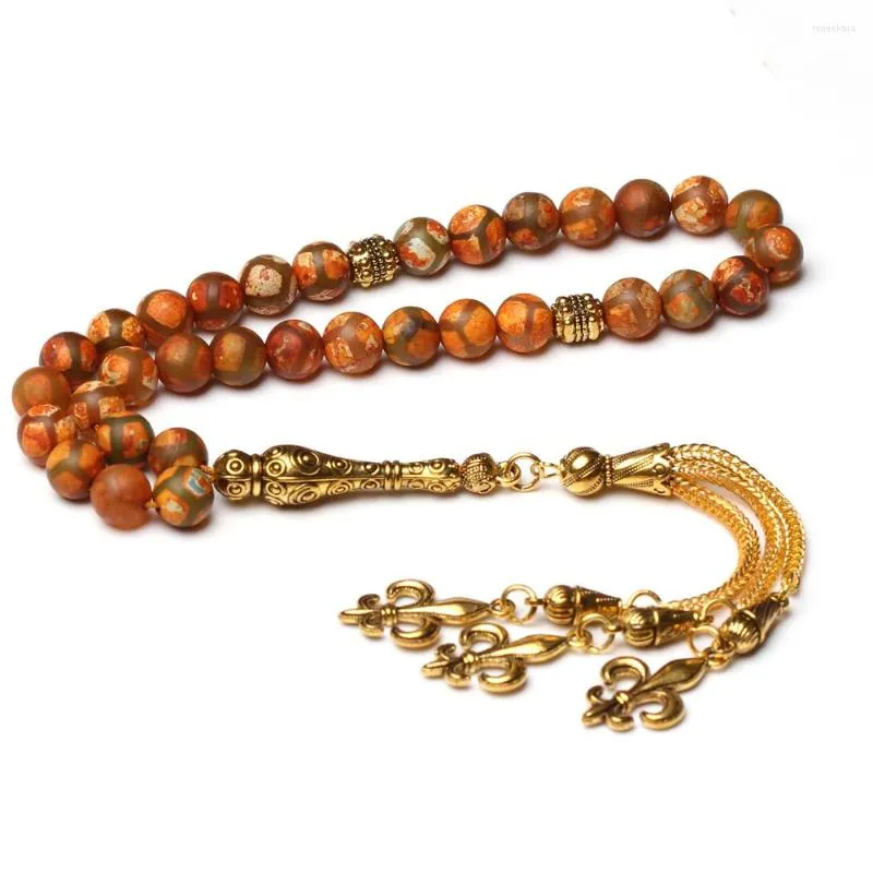 Strand Tesbih Bead Natural Stone Muslim Rosary Antique Agate Misbaha Gift Prayer Beads Islamiska smycken Saudiarabien Tasbih Mesbaha