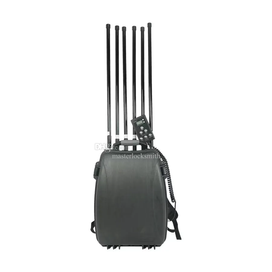 Anti-Drone 6 Bands High Power Backpack Drone Signal Jamm er 2.4G 5.8G 433 GPS Uav Signal Jamm ing Up to 1500m