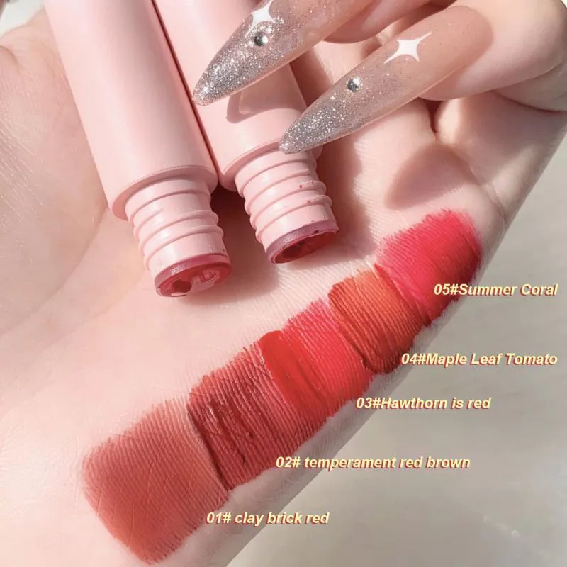 Brillant à lèvres Cinq pièces Matte Mini Glaze Set Box Étanche et longue durée Coupe antiadhésive Maquillage facile Rouge à lèvres Étudiant GiftLip