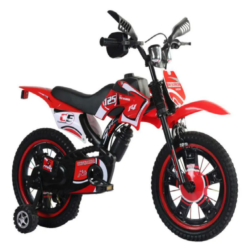 2022 nouvelle Simulation moto vélo 12 pouces montagne Sports de plein air métal solide enfants Bicycle1