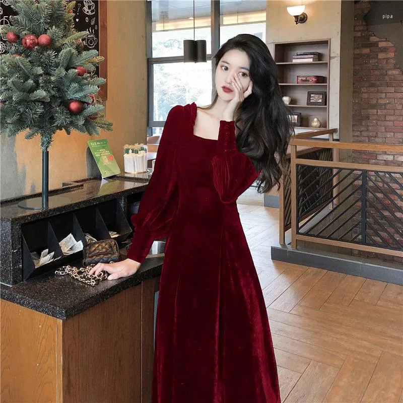 Korean velvet dress discount