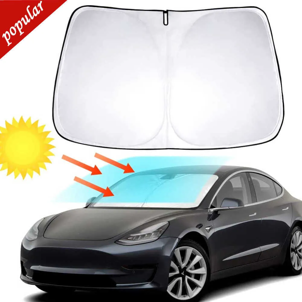 Nieuw voor Tesla Model Y 3 2017-2022 Auto-voorruitenscherm Zonnebrandcrème Zonneschaduw Zonnebrandcrème Blokken Parasol Coche UV Rays Protection