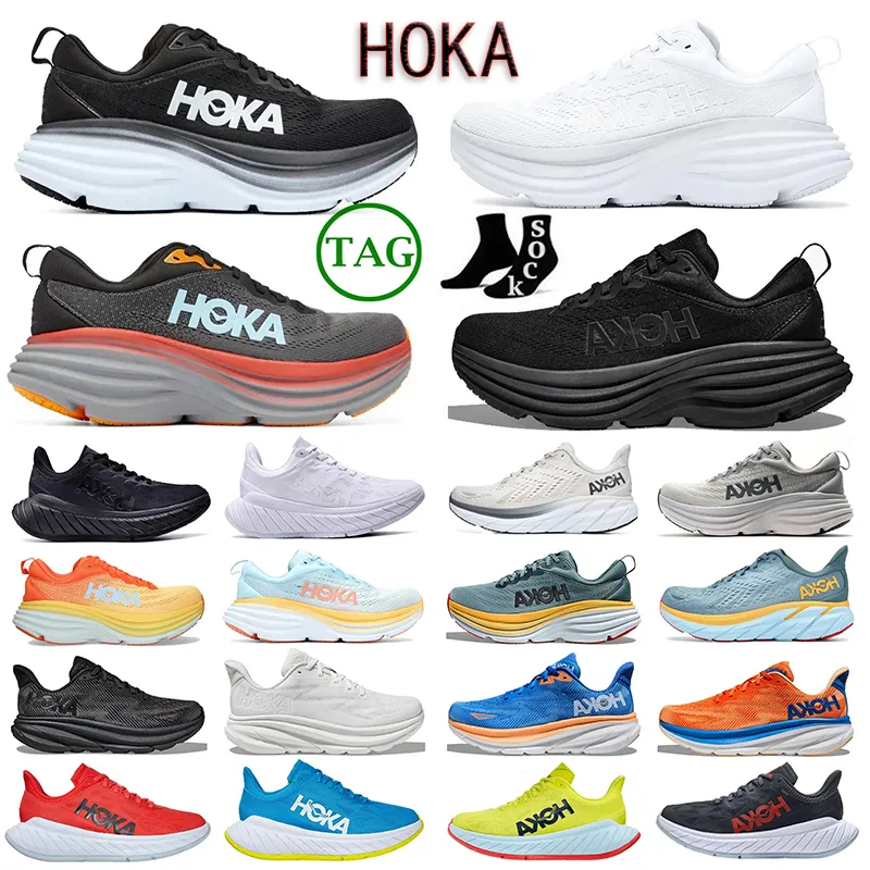 2023 Hoka Hoka on Cloud Bondi 8 Running Shoes Men Hokas Womens Designer Sneakers Triple Black Goblin Blue Anthracite Handing Shoe Run Outdoor Sports Runner Trainers