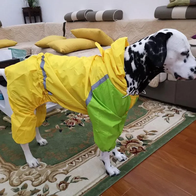 Vestuário para cães pet pão de chuva roupas impermeáveis ​​para cães grandes labrador Golden retriever chuva manta macacão macacão macacão macacão jaqueta externa