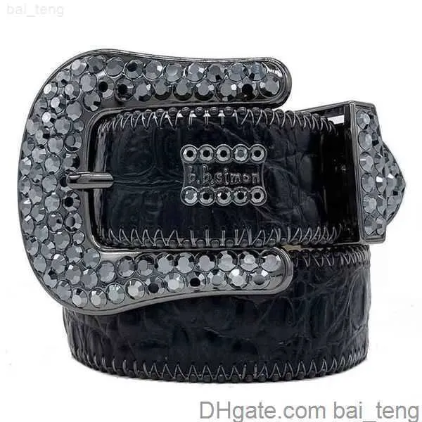 Homens homens BB Simon Belt Belt Luxury Designer Belt Retro Needle Buckle Belts 20 Color Crystal Diamond 4x