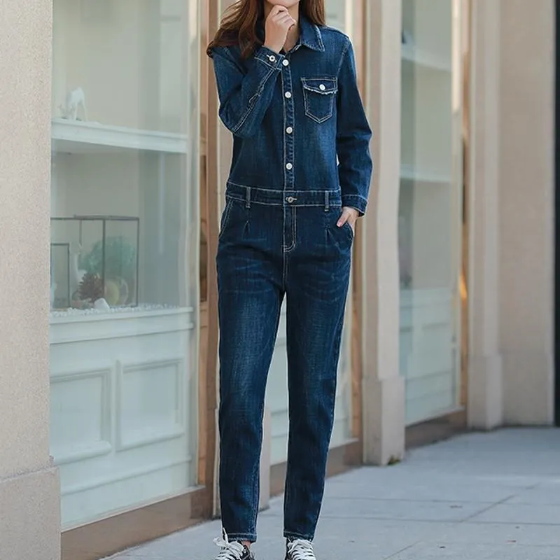 Bf Style Womens Slim Fit Denim Denim Romper Black With Washed