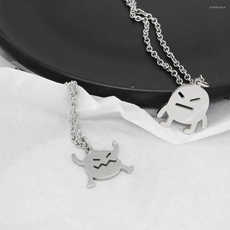 Korean Fashion Emo Titanium Steel Cute Pendant Necklace For Couples Funny Cartoon Man And Cute Couple Jewelry For Kpop Sweater Chain 2023 Party Gift From Nicewatchnice 11.4 DHgate.Com